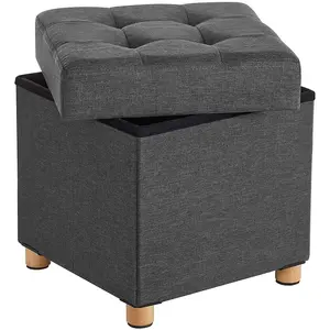 Comparateur de prix : SONGMICS Banc de Rangement - Gris foncé - Pliable - Charge 300 kg