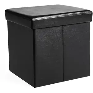 Comparateur de prix : SONGMICS Coffre de Rangement Pliable Charge maximale 300 kg noir 38 x 38 x 38 cm LSF101