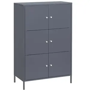 SONGMICS Placard métal gris pas cher