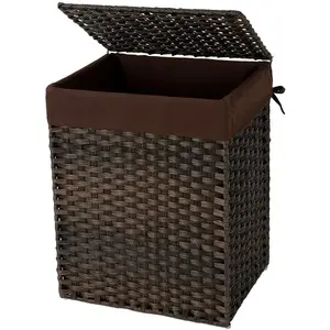 SONGMICS Panier à linge avec poignée, Brun pas cher