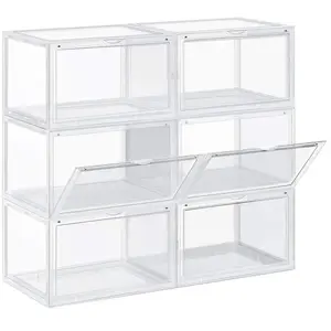 SONGMICS Boîte à chaussures empilable, Transparent / 36 x 28 x 22 cm / Lot de 6Vendu paramazon