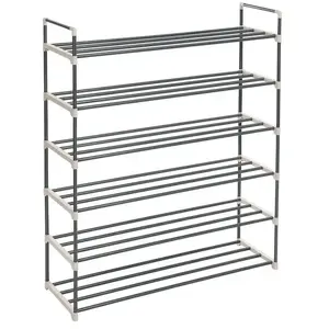 SONGMICS Étagère à chaussures à 6 niveaux, Gris pas cher
