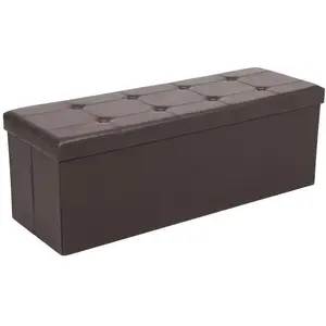 SONGMICS Banc de rangement 120L brun pas cher