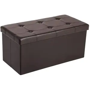 SONGMICS Coffre de rangement pliable, Marron