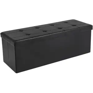 Comparateur de prix : SONGMICS Coffre de Rangement 110 x 38 x 38 cm Max. de 300 kg Noir LSF701
