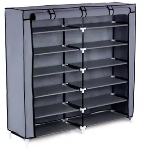 SONGMICS Armoire à chaussures à 7 niveaux, Gris pas cher