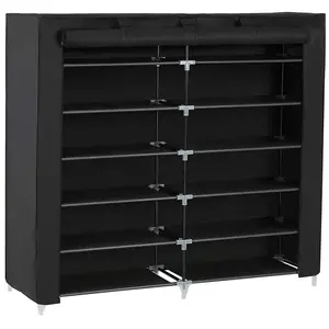 SONGMICS Armoire à chaussures à 7 niveaux, Noir pas cher