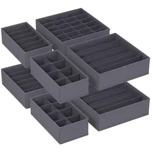 Comparateur de prix : Songmics lot de 8 séparateurs de tiroirs, organiseur de sous-vêtements pliables, gris