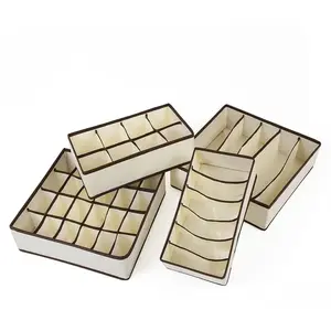 Comparateur de prix : SONGMICS 4 Boîtes de rangement pliable, Beige