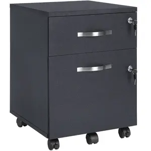Comparateur de prix : VASAGLE Caisson de bureau avec 2 tiroirs, Noir