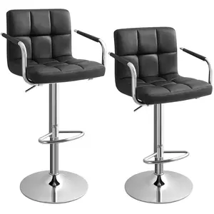 SONGMICS 2 Tabouret de bar rotatif réglable en hauteur, Noir pas cher
