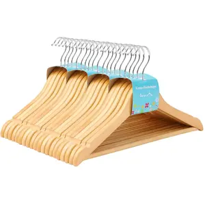 Comparateur de prix : SONGMICS Cintres en bois massif antidérapant, Couleur Boisée + Argent / 20