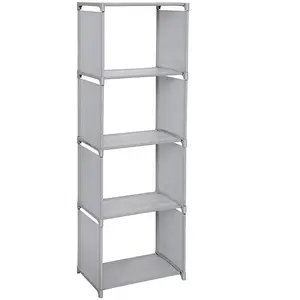 SONGMICS Étagère tissu 4 niveaux gris pas cher