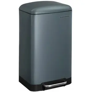 Comparateur de prix : SONGMICS Poubelle 30L avec pédale en acier, Gris verdâtre
