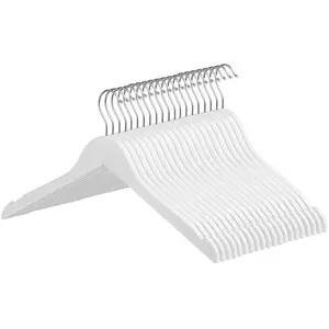 SONGMICS Cintre en bois avec accroches, Blanc pas cher