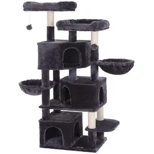 Feandrea Arbre à chat avec 3 niches, Gris Foncé pas cher