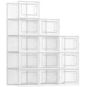 Comparateur de prix : SONGMICS Lot de 18 boîtes à chaussures en plastique transparents empilables