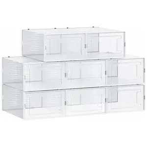 Comparateur de prix : SONGMICS Boîtes de rangement yaramis  18 exemplaires  23 x 33,5 x 14  transparent