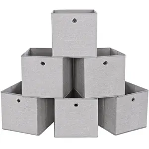 SONGMICS Boîte de rangement pliable, Gris Clair pas cher