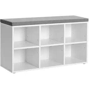 VASAGLE Banc à chaussures 6 cases blancVendu parsongmics