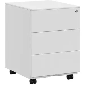 Songmics Caisson de bureau avec 3 tiroirs, Blanc / 3 tiroirs (53,8H cm) pas cher
