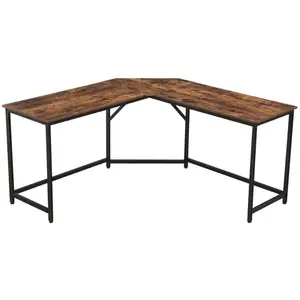 CALICOSY Bureau d'angle droit style industriel - l149 x p149 cm pas cher