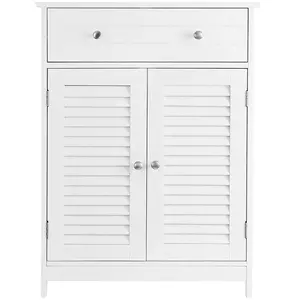 Calicosy Petit meuble de rangement 2 portes et 1 tiroir blanc - L60 cm pas cher