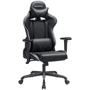 SONGMICS Fauteuil de bureau avec accoudoirs, Noir pas cher