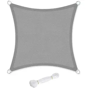SONGMICS 5 x 5 m voile d'ombrage en HDPE, Anthracite pas cher