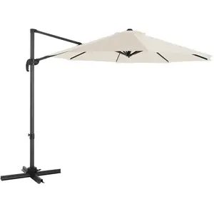 Parasol déporté de jardin, Beige pas cher