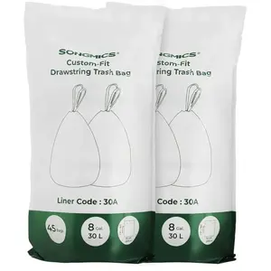 SONGMICS Sac poubelle 30L, Blanc / 1 pas cher