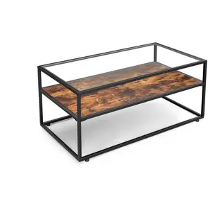 VASAGLE Table basse verre industriel pas cher
