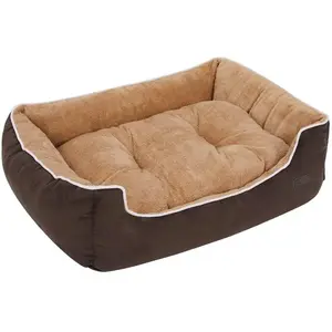 Comparateur de prix : FEANDREA Lit pour Chien 90 x 75 x 25 cm - Marron Beige