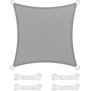 SONGMICS Voile d'Ombrage 3 x 3 m, Gris Clair