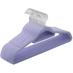 SONGMICS 20 Cintres en velours pivotant antiglisse, Violet pas cher