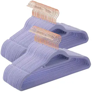 SONGMICS Cintres en velours antidérapant, Violet / 50 pas cher