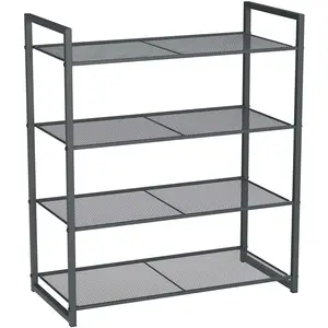 SONGMICS Étagère à chaussures maille gris pas cher