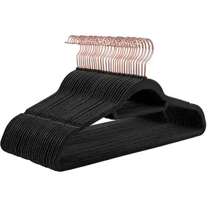 SONGMICS Cintres en velours antidérapant, Noir + Rose Gold / 30 pas cher