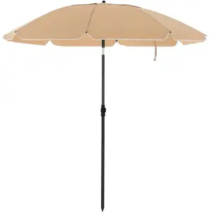 SONGMICS Parasol de jardin protection solaire, Taupe / Ø 2 m