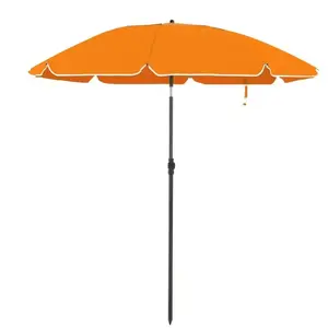 Comparateur de prix : SONGMICS Parasol de 160 cm protection solaire upf 50+ Inclinable sur 30° orange
