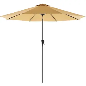 SONGMICS Parasol de jardin avec manivelle, Taupe / Ø 3 m pas cher