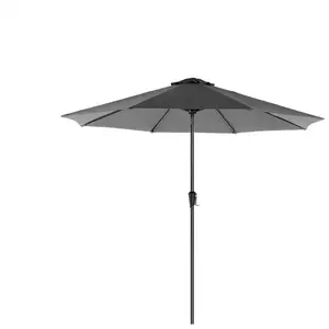 SONGMICS Parasol de jardin avec manivelle, Gris / Ø 3 m pas cher