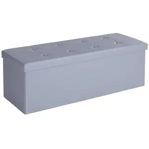 SONGMICS Banc de rangement pliable, Gris pas cher