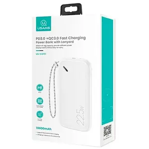 USAMS Powerbank Pb56 10000Mah 22.5W 2Xqc3.0+Pd Charge Rapide Blanc/Blanc 10Kcd15102 (Nous-Cd151)Vendu parkaufland