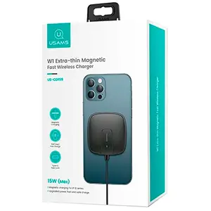 Comparateur de prix : Usams garçon. Induction Us-Cd159 Magnétique W1 15W Extra-Fin Iphone Série 12 Noir/Noir Cd159Dz01