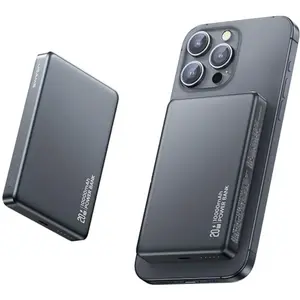 Batterie externe magnétique sans fil USAMS 10 000 mAh 20 W, titane