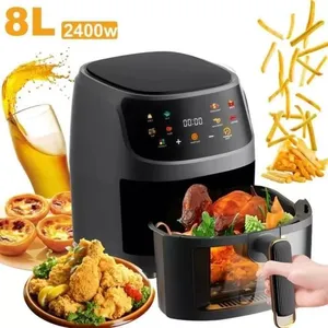 NOBRAND Friteuse Sans Huile, 8L Air Fryer Friteuse à Air Électrique Intelligente avec Écran LED Tactile et Fenêtre Visible 2400WVendu parcdiscount