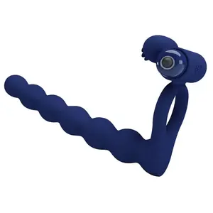 Comparateur de prix : Anneau Pénien Vibrant avec Plug Bleu   10 Fonctions de Vibration - Ble...