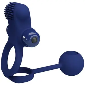 Anneau Double Vibrant avec Plug Bleu Pretty Love Remington - Bleu pas cher