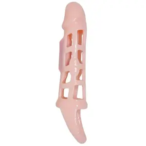 Extension Pénis Vibrante avec Sangle Naturelle 13,5 cmVendu parplaisir-up